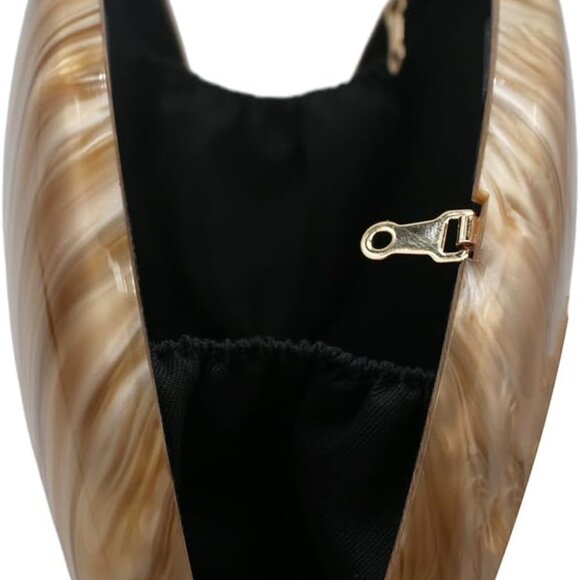 Chic and Compact Shell Clutch for Women - Versatile Crossbody and Handheld - Picture 6 of 7